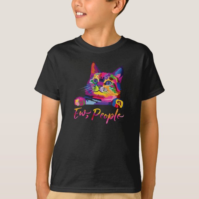 T-shirt Rainbow Cat Ew (Devant)