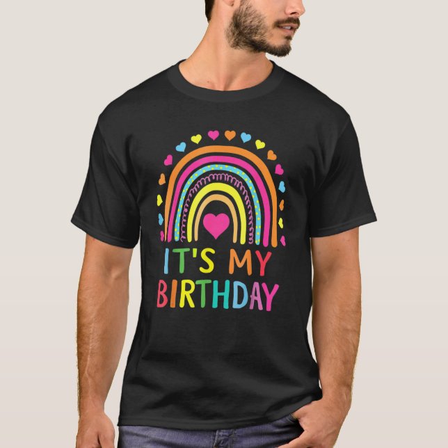 T-shirt Rainbow C'est mon anniversaire pour les femmes Ado (Devant)