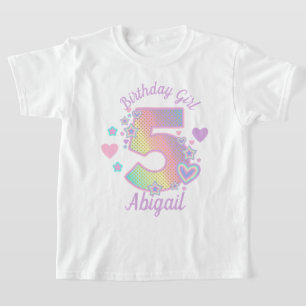 T-shirt Rainbow Cinquième anniversaire fille 5e iridescent