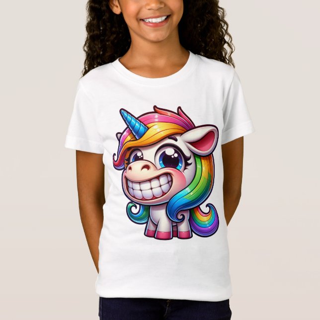 T-Shirt Rainbow coloré Unicorn (Devant)