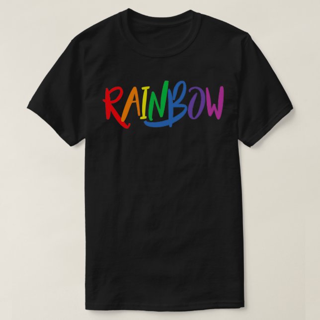 T-shirt RAINBOW Conception de texte pour filles garçons en (Design devant)