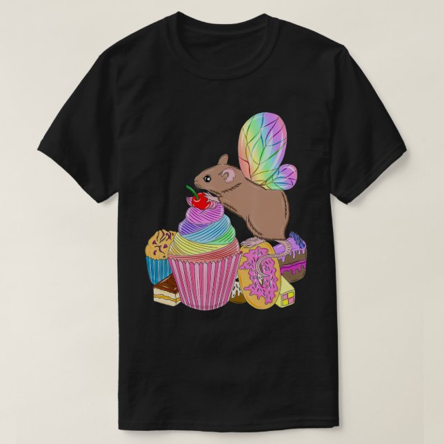 T-shirt Rainbow Cupcake Fairy Mouse (Design devant)