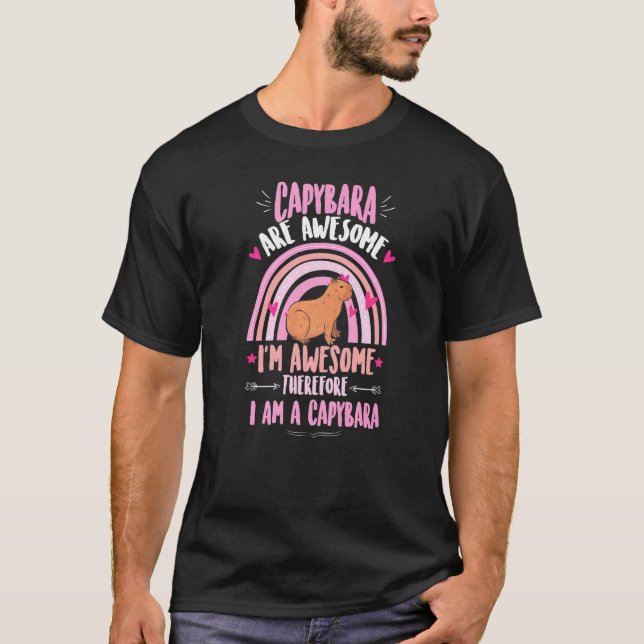 T-shirt Rainbow Cute Capybara Dit Capybara (Devant)