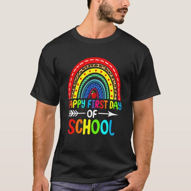 T-shirt Rainbow Cute Joyeux Premier Jour De L'Enseignant D (Devant)