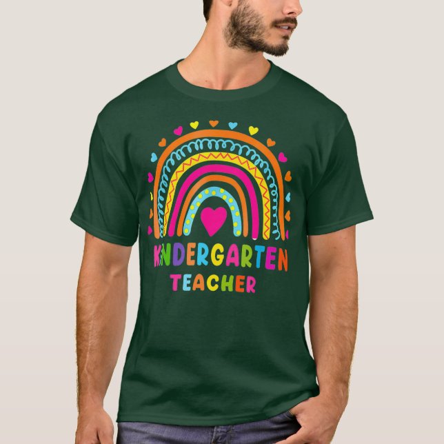 T-shirt Rainbow Cute Kindergarten Enseignant Retour À L'Éc (Devant)