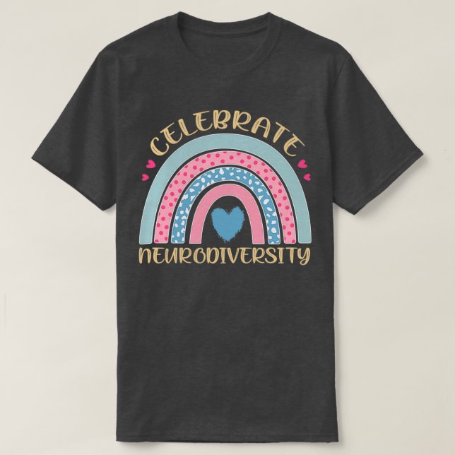 T-shirt Rainbow Design Neurodiversité Autisme Acceptation  (Design devant)