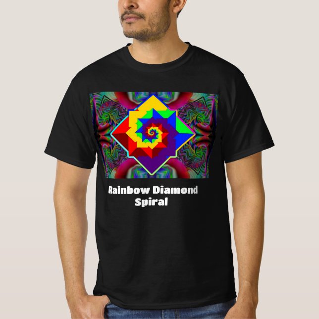 T-shirt Rainbow Diamond Spiral (vous pouvez changer les mo (Devant)