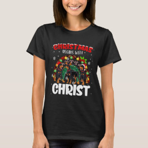 T-shirt Rainbow Doberman Amoureux des chiens Noël