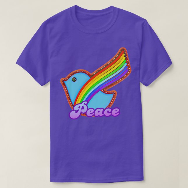 T-shirt Rainbow Dove de la paix (Design devant)