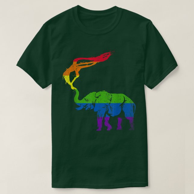 T-shirt Rainbow Drapeau Éléphant Gay pride Mois Afrique An (Design devant)