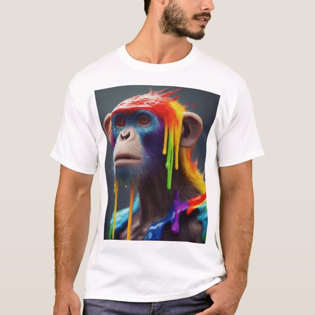 T-shirt "Rainbow Driving Monkey : Bold and Playy Design" (Devant)