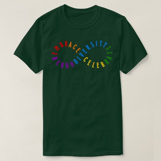 T-shirt Rainbow Embrace Neurodiversity ASD ADHD Autism Awa (Design devant)