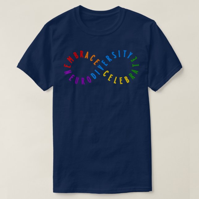 T-shirt Rainbow Embrasser la neurodiversité ASD ADHD Autis (Design devant)
