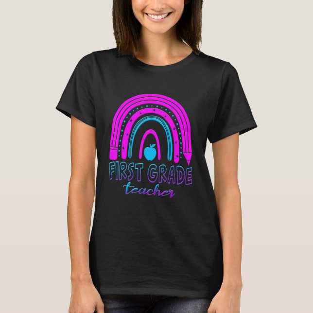 T-shirt Rainbow Enseignant de 1ère année Enseignant de 1èr (Devant)