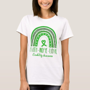 T-shirt Rainbow Faith Hope Love Disability Awareness