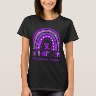 T-shirt Rainbow Faith Hope Love Leiomyosarcoma Sensibilisa