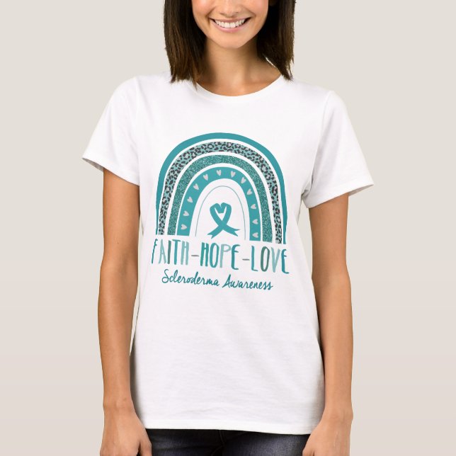 T-shirt Rainbow Faith Hope Love Scleroderma Sensibilisatio (Devant)