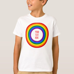 T-shirt RAINBOW FLAG BUTTON + your sign or text