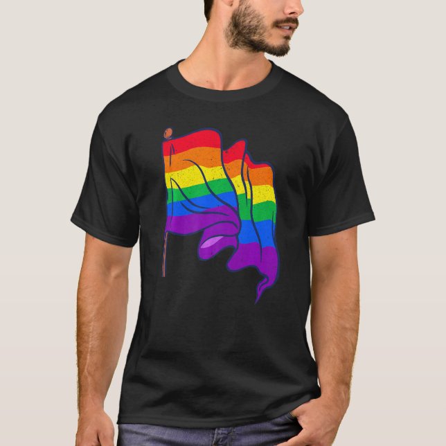 T-shirt Rainbow Flag Droits de l'Homme Lgbtq Gay pride Que (Devant)