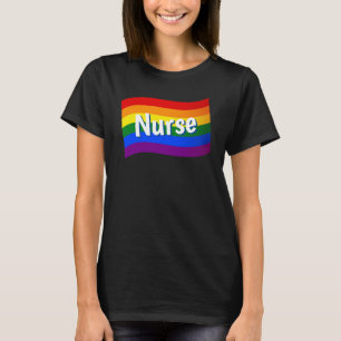 T-shirt Rainbow Flag infirmière gay lesbienne LGBT LGBTQ