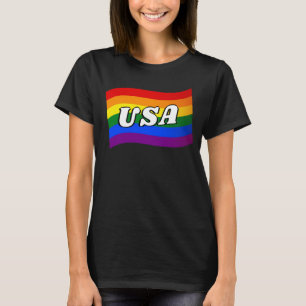 T-shirt Rainbow Flag USA Gay pride américain LGBT LGBTQ