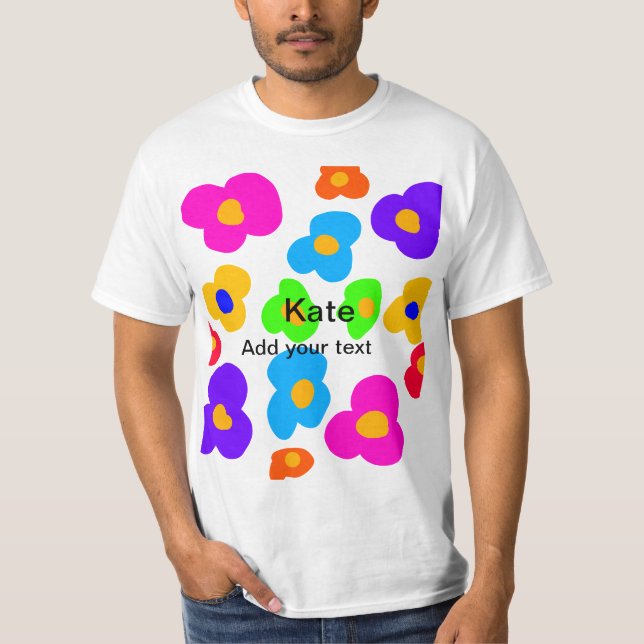 T-shirt Rainbow flower pride amour ajouter nom texte lqbtq (Devant)