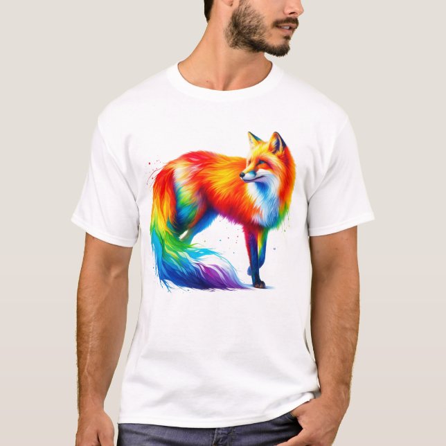 T-shirt Rainbow Fox (Devant)