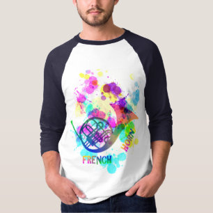 T-shirt Rainbow French Horn Music Thème
