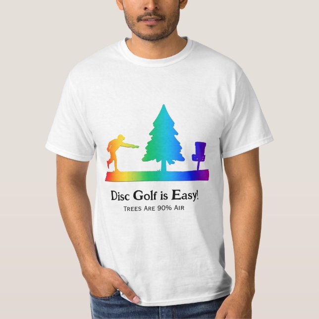 T-shirt Rainbow Funny Disc Golf Putting Arbre obstacle (Devant)