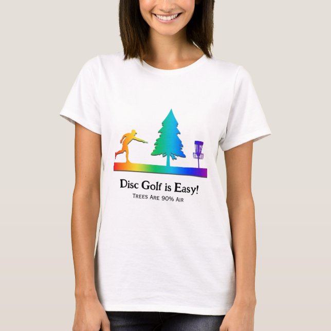 T-shirt Rainbow Funny Disc Golf Putting Arbre obstacle (Devant)