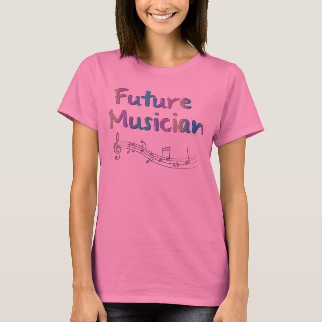 T-shirt Rainbow Future Musician Notes musicales Maternité  (Devant)