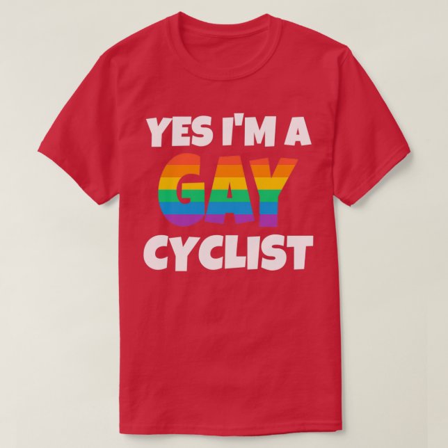 T-shirt Rainbow Gay Cyclist Oui Je suis (Design devant)