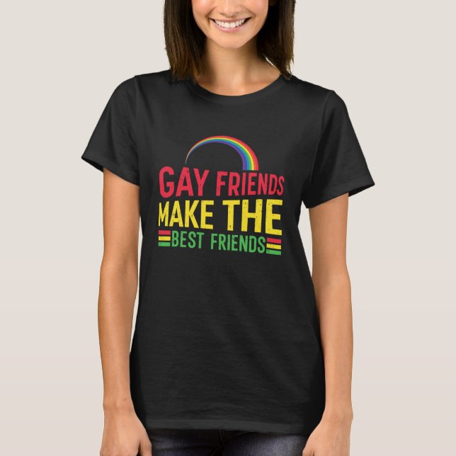 T-shirt Rainbow Gay Meilleurs amis LGBT Égalité Droits Sup (Devant)