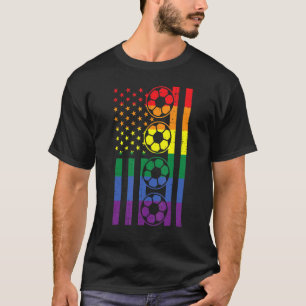 T-shirt Rainbow Gay Us Drapeau Football Football Sports Lg