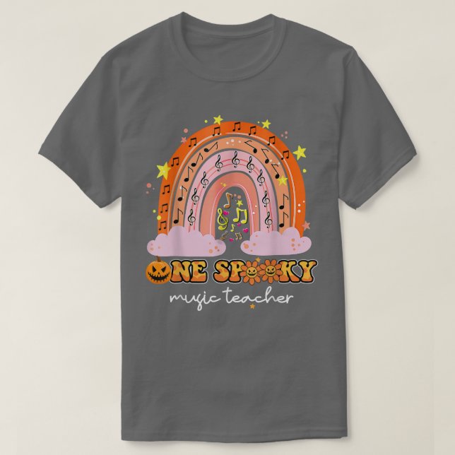 T-shirt Rainbow Halloween One Éffrayant Music Teacher Retr (Design devant)