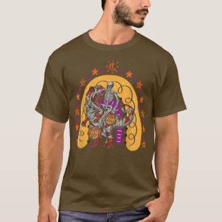 T-shirt Rainbow Halloween Skeleton Riding Mummy Dinosaur T