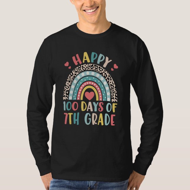 T-shirt Rainbow Happy 100th Day of 7th Grade 100 Day of Sc (Devant)