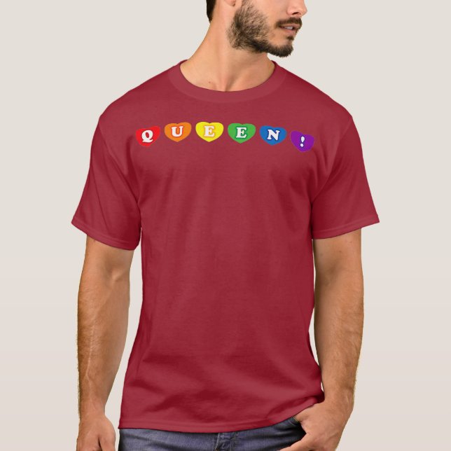 T-shirt Rainbow Heart Gay pride Drag Queen (Devant)
