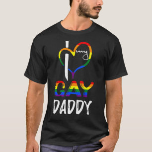 T-shirt Rainbow Heart Lot Gay Daddy Lgbtq Lgbt Pride Mont
