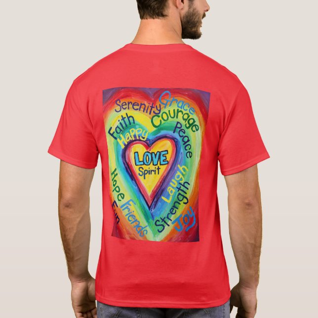 T-shirt Rainbow Heart Spirit Words (Dos)
