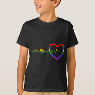 T-shirt Rainbow Heartbeat LGBTQ