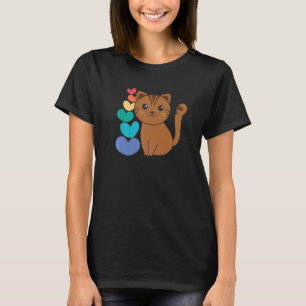T-shirt Rainbow Hearts Pride Lgbtq mignon Animaux Chat 2