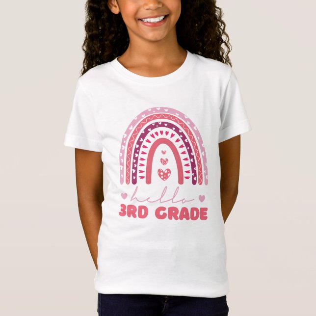 T-Shirt Rainbow Hello 3e grade (Devant)