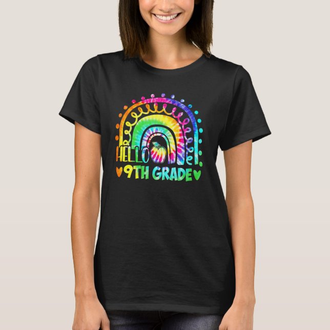 T-shirt Rainbow Hello 9th Ninth Grade Back To School Teach (Devant)