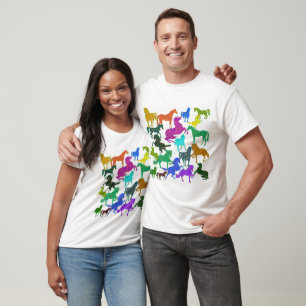 T-shirt Rainbow Horses - "Dotty about Horses !"
