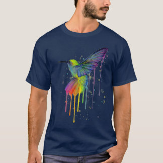 T-shirt Rainbow Hummingbird Watercolor 
