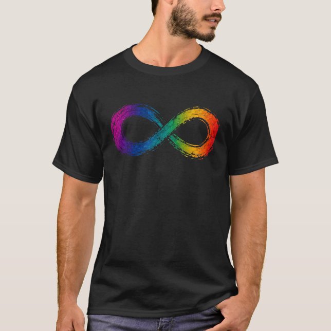 T-shirt Rainbow Infinity Symbol Neurodiversity  (Devant)