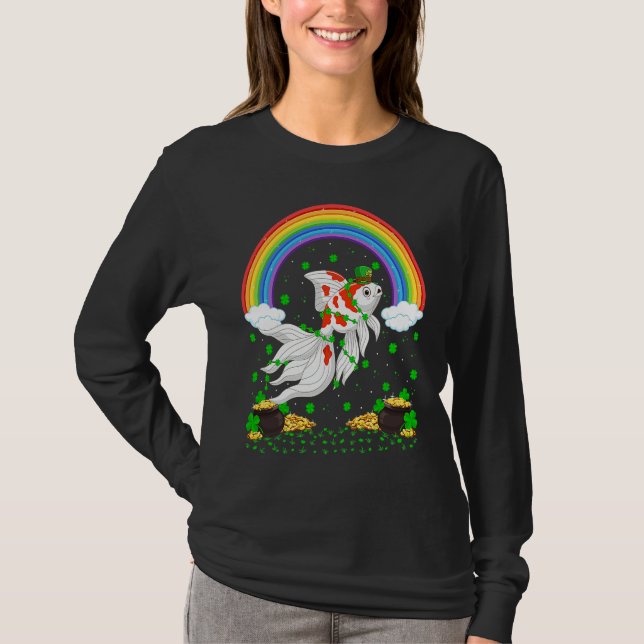 T-shirt Rainbow Irish Shamrock Goldfish St Patrick's Day (Devant)