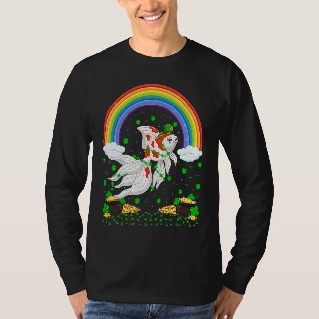 T-shirt Rainbow Irish Shamrock Goldfish St Patrick's Day (Devant)
