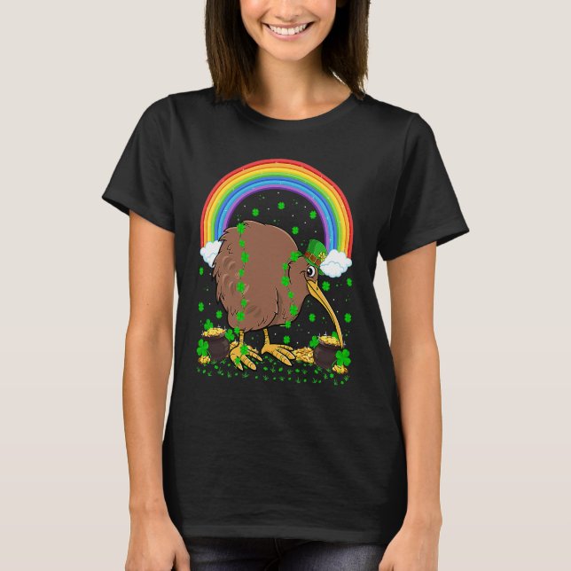 T-shirt Rainbow Irish Shamrock Kiwi Bird St Patrick's Day (Devant)